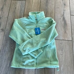 Columbia Womens Benton Springs Full Zip Fleece Jacket Light Green Size M